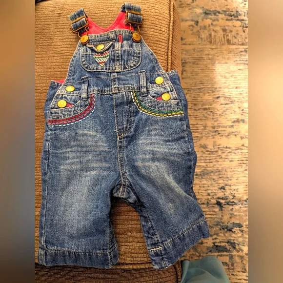 GAP Bottoms 33 Baby Gap Denim Lined Overalls Poshmark